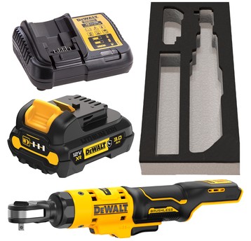 Zakrętarka grzechotka 12V 1/4" 54Nm 3Ah BL G DeWAL