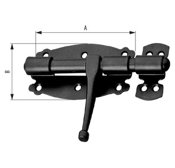 Zasuwka L- 60mm czarna MOD 484-60 AMIG