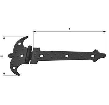 Zawias okiennicowy L-150mm czarny MOD 551 AMIG