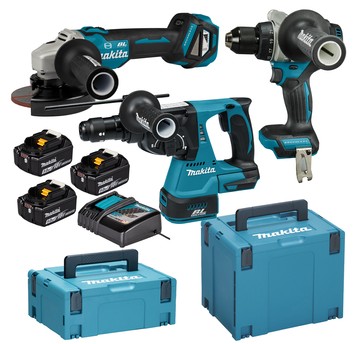 Zestaw DDF492 DHR243 DGA506 3x5Ah MAKITA 2x Makpac