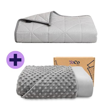Zestaw Koc diamond 2,4 kg + Poszewka szara
